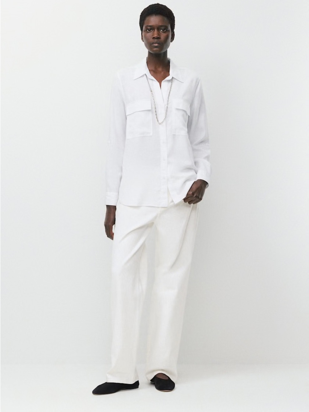 Aritzia Babaton White Utility Shirt